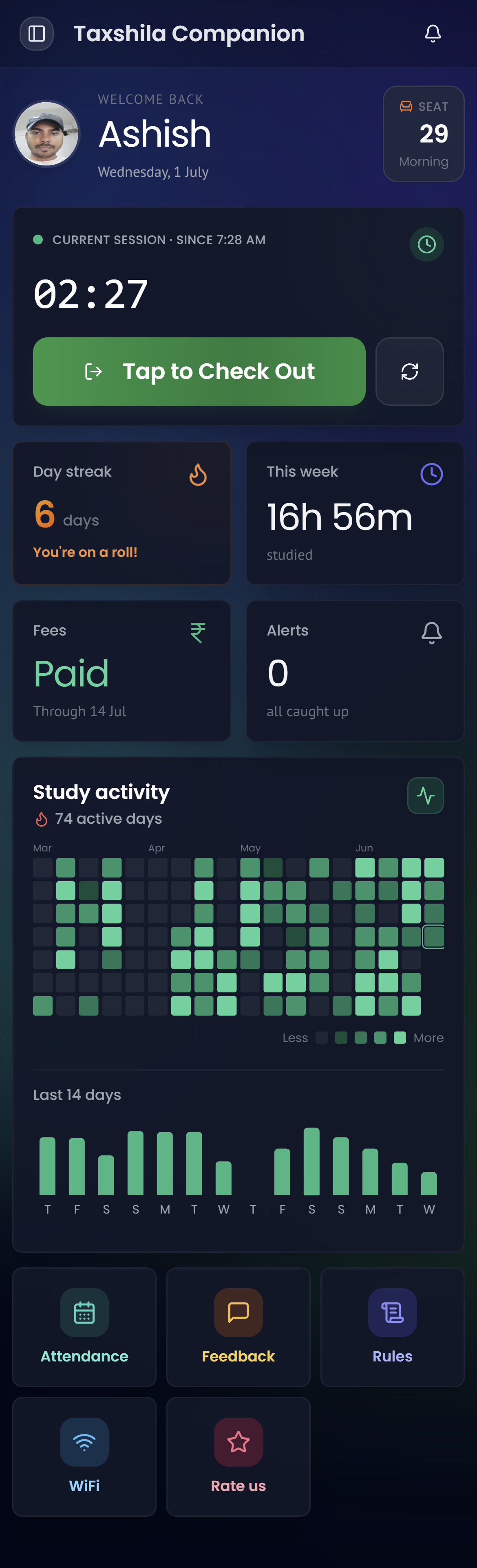 Member dashboard
